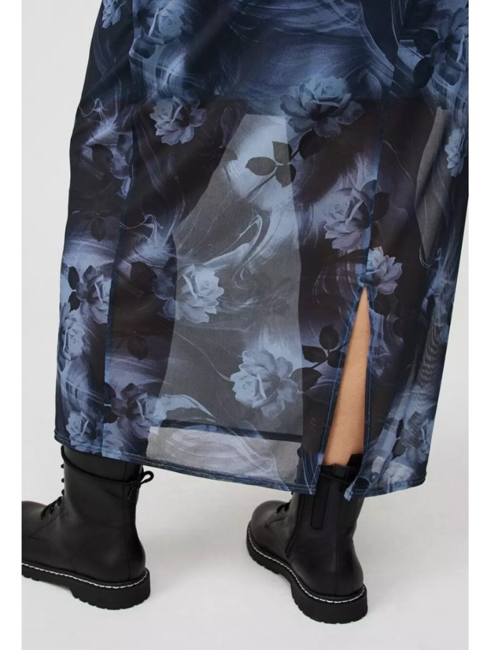 NWT Torrid 2 Floral Blue Maxi Mock-Neck Column Dress 2X 18 20 - Picture 6 of 13